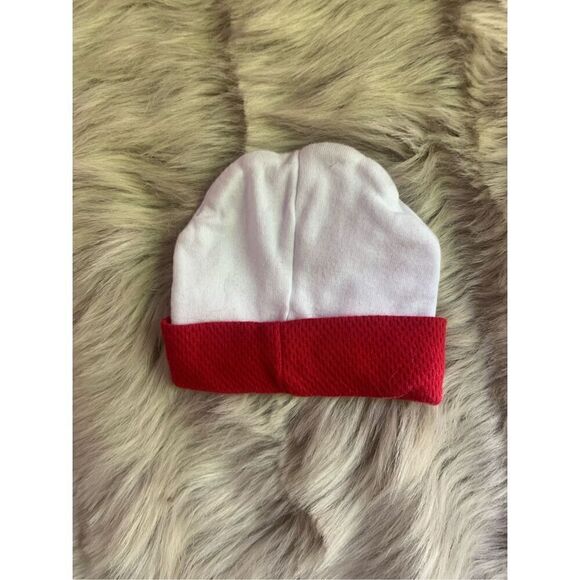 Air Jordan Infant Hat White And Red Beanie 0-6 Months - Picture 2 of 3